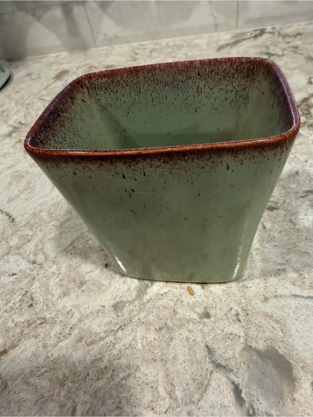 Vintage Vermont Studio Pottery Pale Green Vase mold# 20 signed S Ballard